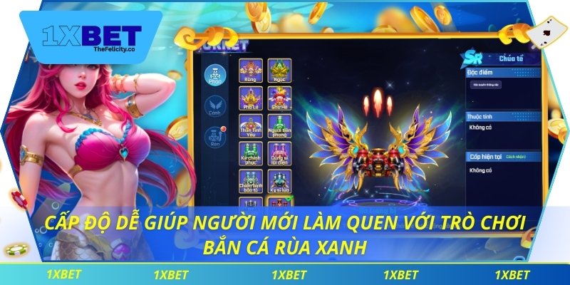Bắn Cá Rùa Xanh Mang Đến Cảm Giác Hứng Khởi Và Hồi Hộp Cấp độ dễ giúp người mới làm quen với trò chơi bắn cá rùa xanh